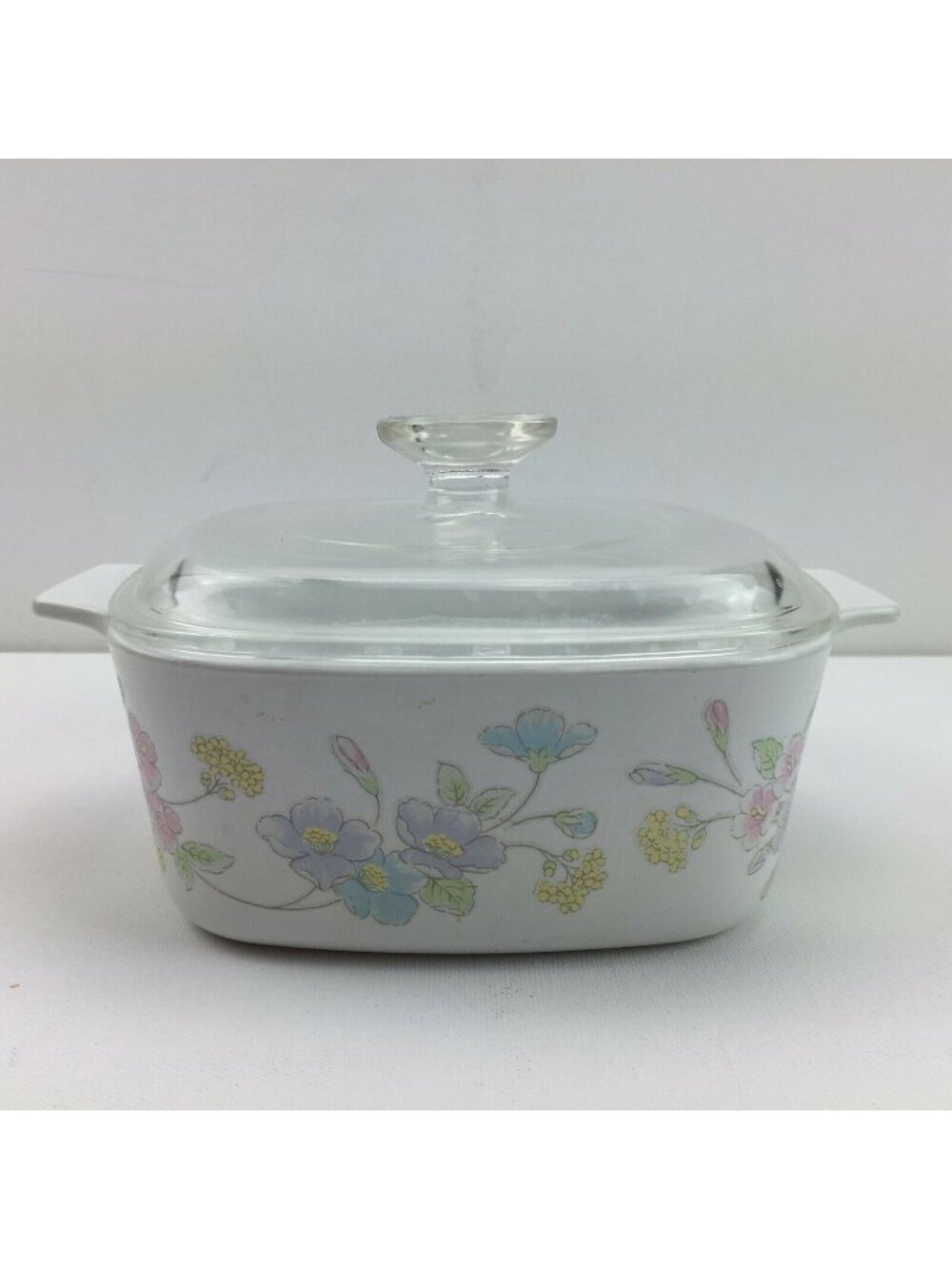 Corning Ware A-1 1/2- B 1.5 Liter Watercolor Floral Casserole Dish Bowl Lid Set